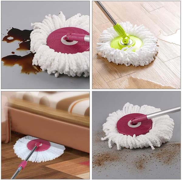 3-pakning mikrofibermoppehoder (16 cm diameter), erstatningsrunde moppehoder, 360° roterende moppehoder for 360° roterende mopper