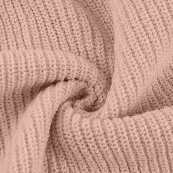 BE-Womens genserkjole Turtleneck Cable Knit Plus Size Party Sexy Minikjole Pink S