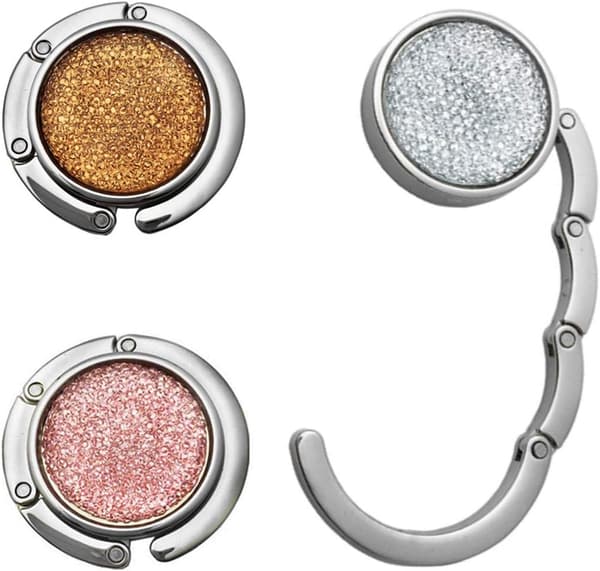 3-pack vikbar handväskskrok, vikbar handväskskrok i metall[BEMS]