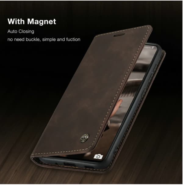 【BEMS】Läderfodral 0013 Kompatibel med Huawei P30 pro mörkbrun