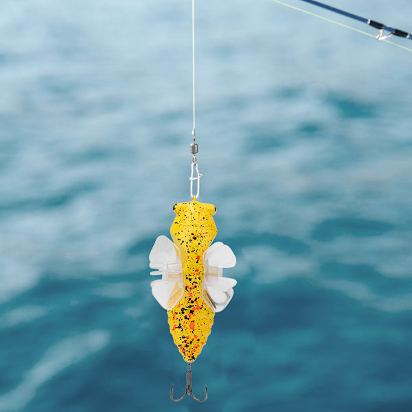 Hardt Fiskeagn Bionic Cicada Form Fiskebete med Roterende Propeller Treblekrok 7.5cmY238-8