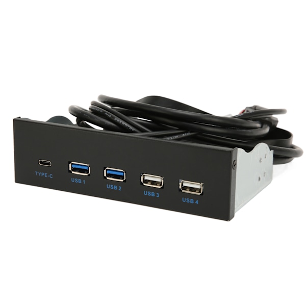 5.25 Tommer Media Dashboard 2xUSB3.0 2xUSB2.0 1xType C 10Gbps Høj Hastighed Media Frontpanel til PC Desktop Chassis 2U3+2U2+TC