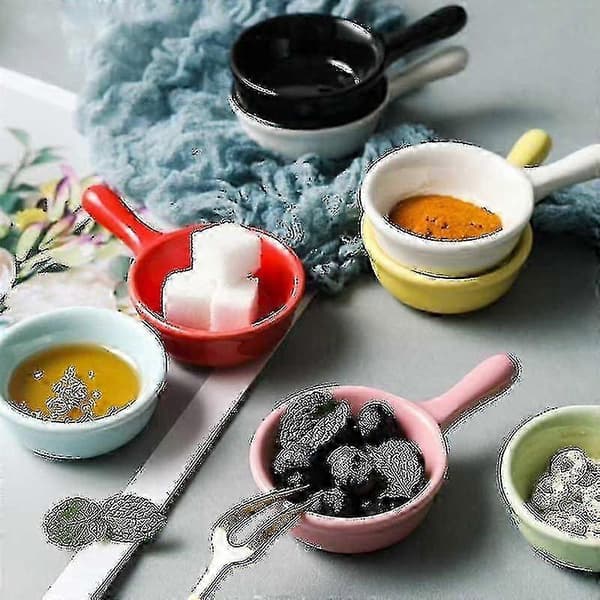 【BEMS】Keramiske minisauseskåler, 8-delt sett, egnet for flere scenarier og stablebare Black