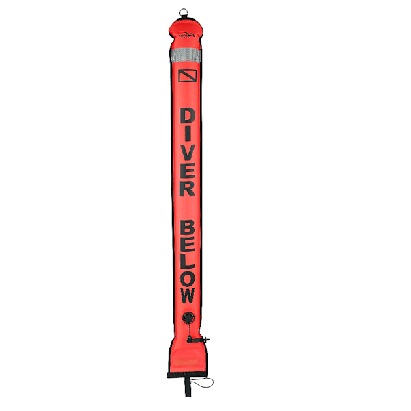 Uppblåsbar Dyk-SMB Ytsignalmarkör Boj Tillbehör (Fluorescerande Orange, 1,5m)