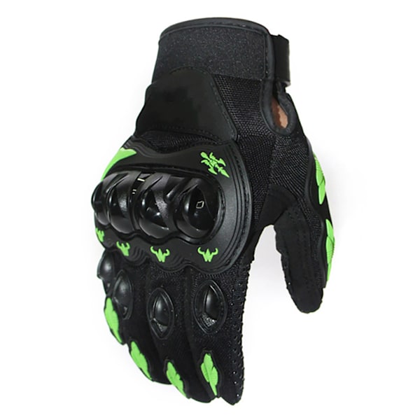 Motorcykelhandsker Hard Knuckle Powersports Racing Full Finger Anti Slip Handsker til udendørssport Grøn XL