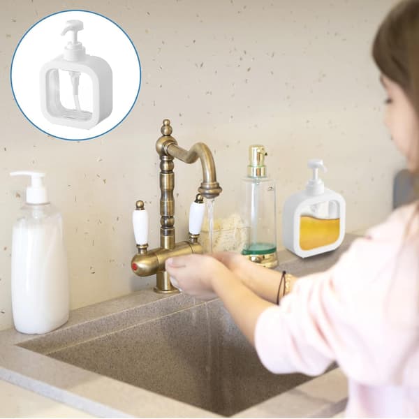 2-paknings såpedispenser, 300 ml tom pumpeflaske, flytende såpedispenser, dusjsåpedispenser, oppvaskmiddeldispenser for bad, kjøkken