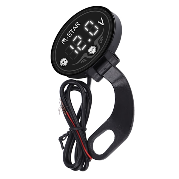 Motorcykel LED Voltmeter Digital 9‑24V Smart Vandtæt ABS-batterimonitor med høj præcision for sikker kørsel