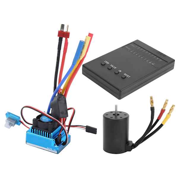 3650 2300KV Børsteløs Motor 45A Børsteløs ESC Programmeringskort for 1:10 RC Bilmodell