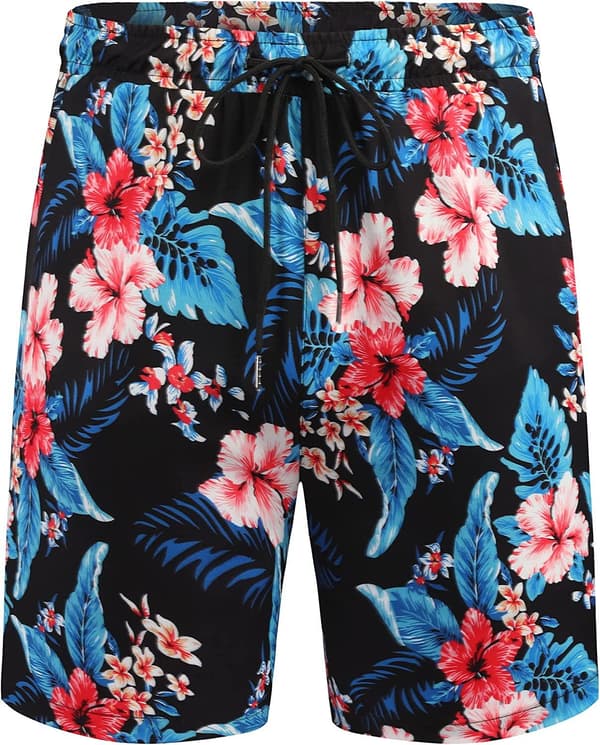Hawaiiskjorte og shorts til mænd i sort black M