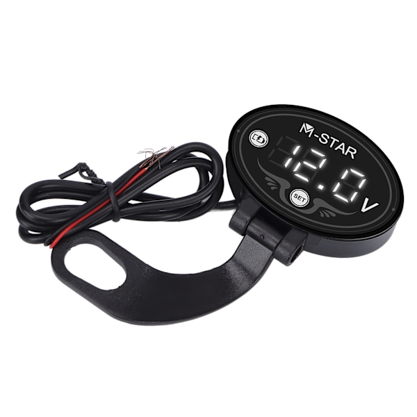Motorcykel LED Voltmeter Digital 9‑24V Smart Vandtæt ABS-batterimonitor med høj præcision for sikker kørsel