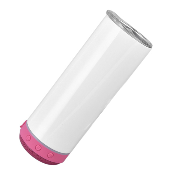 Bærbar Bluetooth-høyttalerkopp - 20oz Rustfritt Stål Sublimering Musikk Isolerte Flaske (Rød)