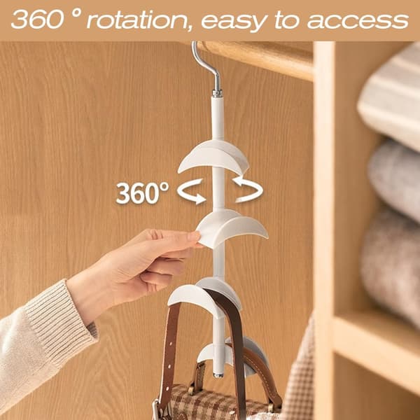 Sett med 2 veskekroker - 360° svingbar - Multifunksjonell - For slips, vesker, belter, skjerf