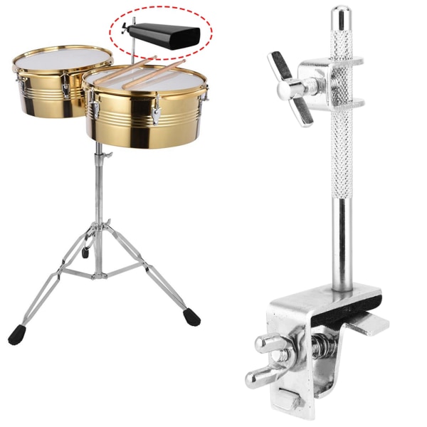 WC51 Cowbell Hållare Jazz Drum Kit Hoop Mounted Cowbell Clamp Up eller Down Justering//+