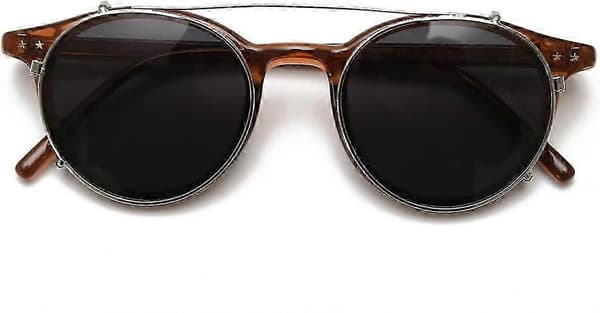 【BEMS】Polariserte ovale briller Retro kvinner Tr90 Unisex runde solbriller menn Clip-on