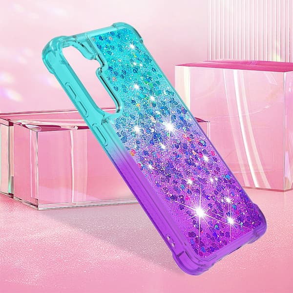 Kvicksand Glitter Deksel Kompatibel med Samsung Galaxy S26 Turkis-Lilla multifärg multicolor