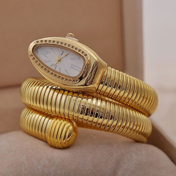 vita krage orm armband watch mode klockor högkvalitativa dam klockor utrikeshandel explosion modeller guld vit ansikte-+