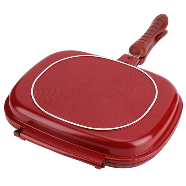 Red Square NonStick Dubbelsidig Stekpanna 28cm - Perfekt för Grill och Kök