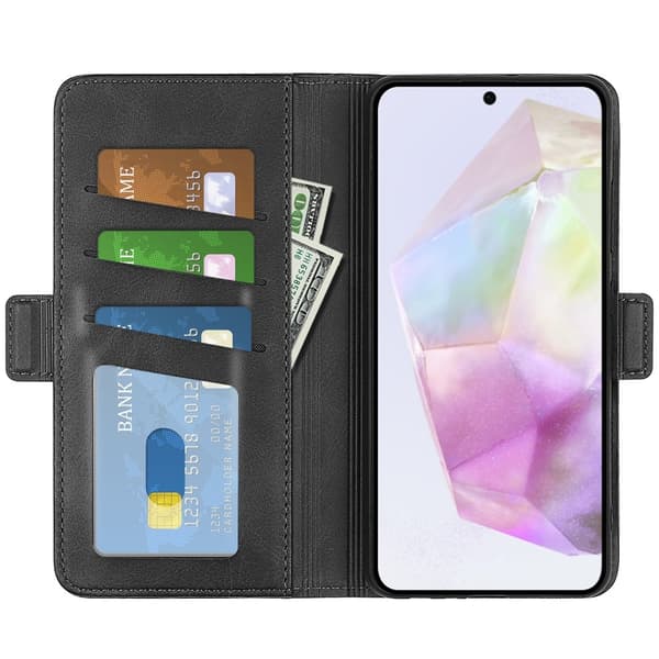 【BEMS】Compatible with Samsung A56 5G Premium ID Wallet Case - Black Svart black