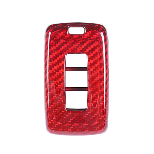 Carbon Fiber Key Shell Case Cover Trim Biltillbehör Röd Passar för Jaguar E PACE