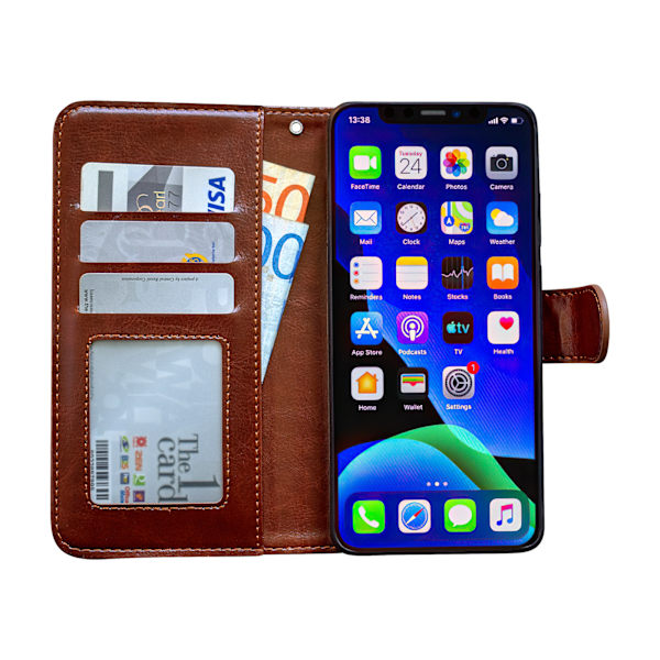 【BEMS】Kompatibel med iPhone 12 - Läderfodral / Skydd Brun