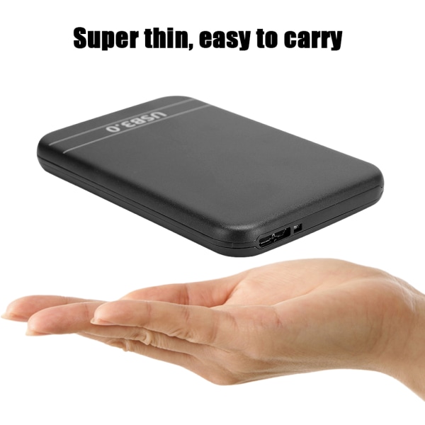2,5 tuuman case Kannettava erittäin ohut SSD-kotelo USB 3.0 -liitännällä kannettavan tietokoneen asemalle (musta)++