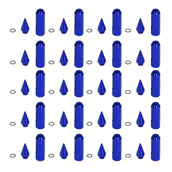 20st Universal M12x1,5 Racing hjul Fälgar Luggmuttrar 90mm Aluminiumlegering Spiked Mutters med Sockel KeyBlue