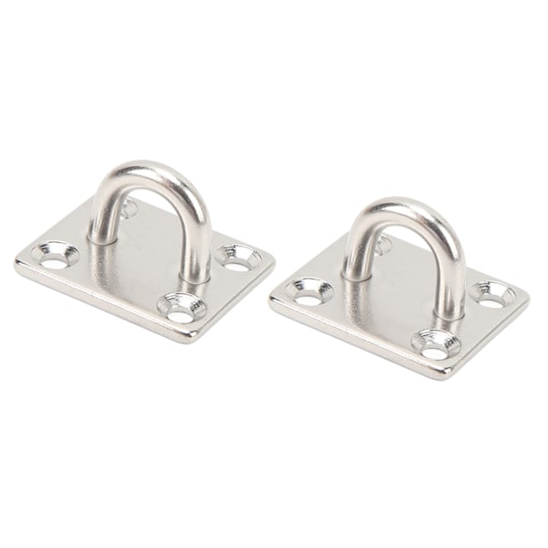 2 stk. Båd Square Pad Eye Rustfrit stål Fast Holdbar Marine SS Pad Hardware til Yacht 40 X 50 mm/1,6 X 2,0 tommer
