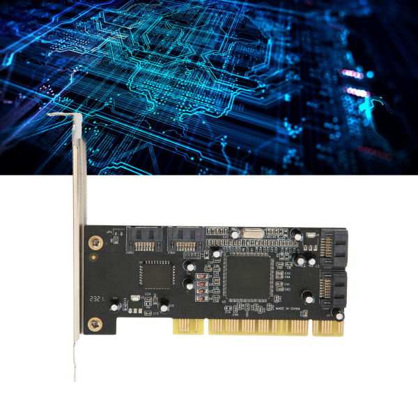 TIMH PCI til 4 ports SATA-kort 4 uavhengige serielle ATA-kanaler 1,5 Gbps overføring PCI SATA-kontroller for stasjonær datamaskin HDD SSD