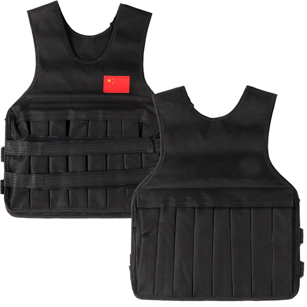 Justerbar Vektet Vest for Sports Trening - 20KG Last (Svart)