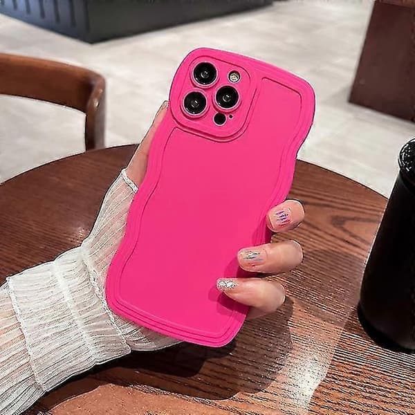 【BEMS】Sweet Candy Curly Wavy mobilskal kompatibelt med iPhone 14 13 12 Pro Max Plus S... Rose Rose For iPhone13 Pro