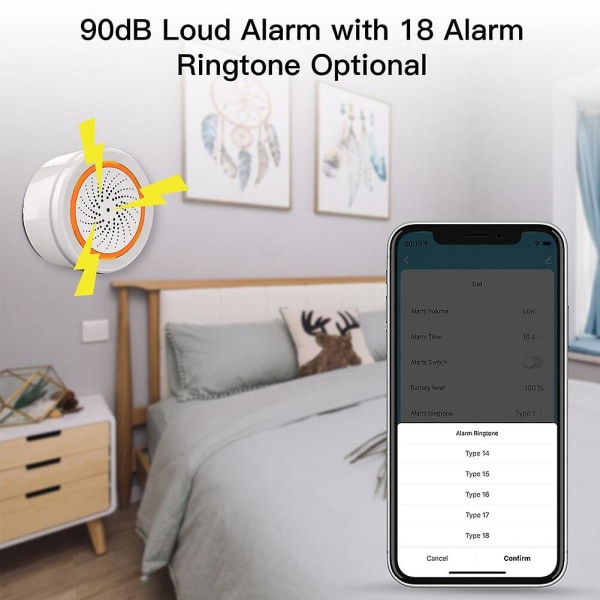 Hotteste trådløse Sirene Alarm Lyd Lyssensor Batteri Indbygget Zigbee Sensor Temperatur Luftfugtighed Alarm Sirener Smart Home