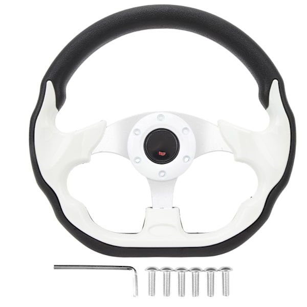 12,5 Tums Golfvagnsratt Universal 6 Hål Rattbyte för E‑Z‑GO TXT &amp; RXV Vit