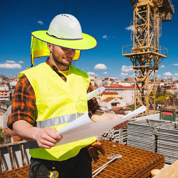 Høy synlighet reflekterende hardhatt med solskjerm