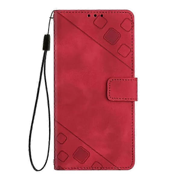 Samsung Galaxy S25 FE Plånboksfodral med magnetisk stängning, PU-läder, 3 kortfack, stativ, stötsäker red