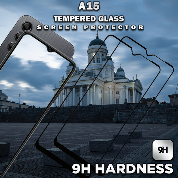 【BEMS】2-Pack Compatible with Samsung Galaxy A15 - Tempered Glass 9H - Super Quality 3D Screen Protector Samsung A15