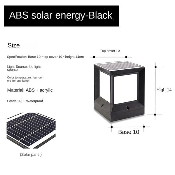 LED-aurinkokennovalaisin majakalla, ulkokäyttöön, 10 cm, puutarhamaisemaan [BEMS]