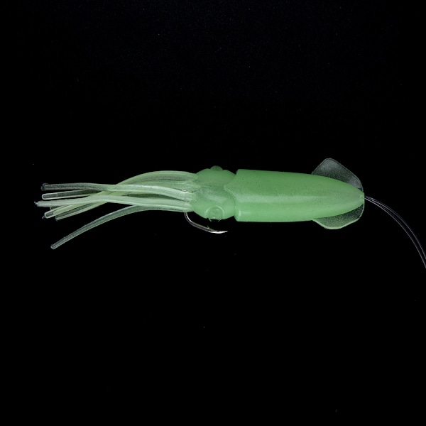 Böjlig Fisk Konstgjord Bionisk Bläckfiskbete Mjuka Beten Fisketillbehör (grön lysande 10cm)