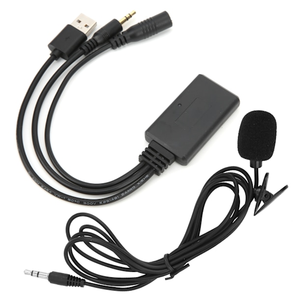 Bluetooth 5.0 AUX kabeladapter med mikrofon handsfree samtaleerstatning for Ford Focus/Mondeo