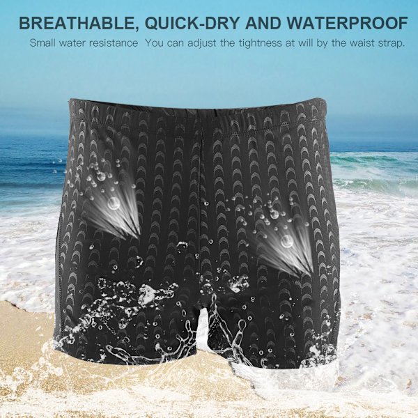 Män Sport Badbyxor Racing Simning Trunks Snabbtorkande Kalsonger Baddräkt (Svart 4XL)