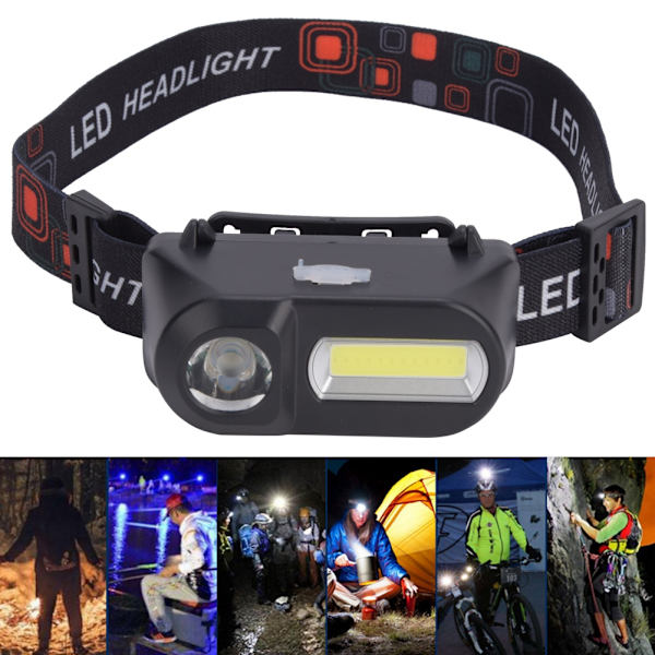 Multifunktionell USB-laddningsbar pannlampa för utomhusaktiviteter