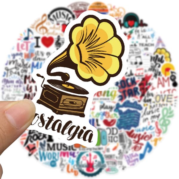 50-pack Roliga Vinyldekaler, Inspirerande Musikdekaler