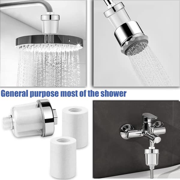 Shower Water Filter Anti-limescale Shower Filter with 10 Compatible Thickened Filter Cartridges Effective Fil