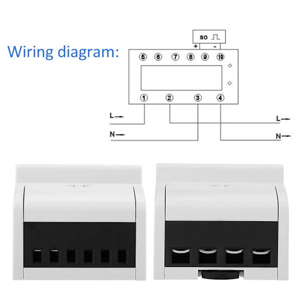 220V Digital 1-faset 2-tråd 4P DIN-skinne El-måler Elektronisk kWh-måler (5(30)A)