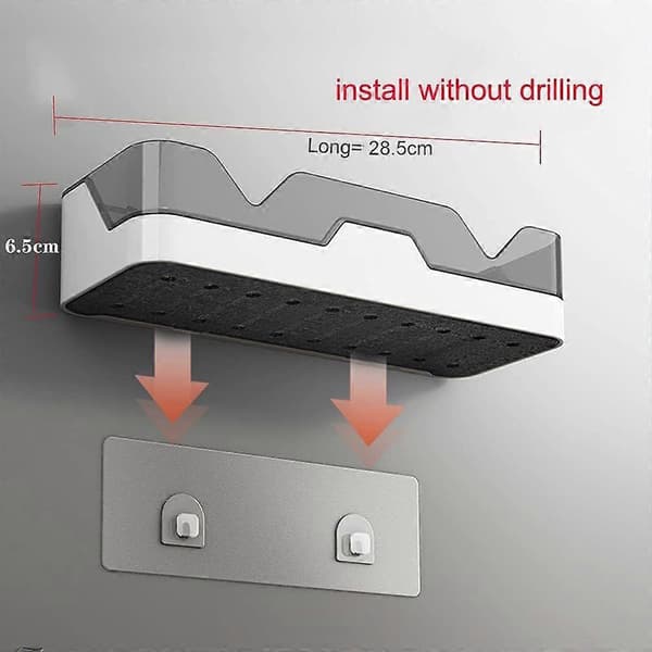 Pack Bathroom Shelf No Drilling Bathroom Shelves Shower Rack Plastic Shower Baskets Wall Mounted for Kitchens and Bathrooms