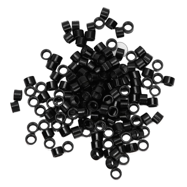 TIMH 1000 st Aluminium Micro Links Ringar Pärlor Skruv Micro Rings Hårförlängningsverktyg Svart