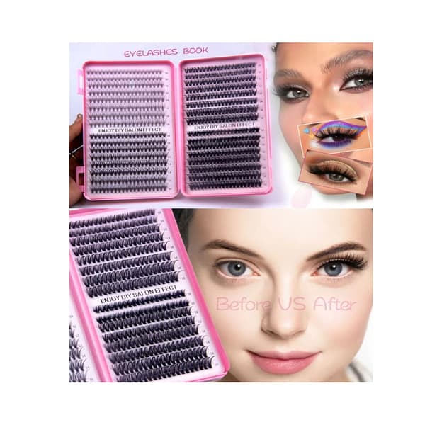 Pre-made Eyelashes Makeup Easy Eyelashes Cluster Eyelashes Slim Pre-made Natural Fluffy False Eyelashes B