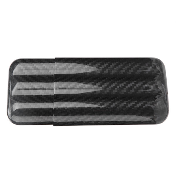 Cigaretui i kulfiber Humidors 3 rør Cigarholder Opbevaringsboks Rejseetui