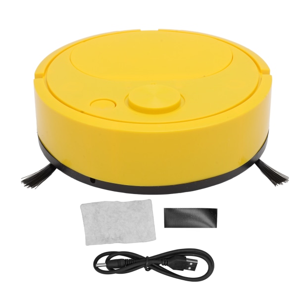 Robotstøvsuger Multifunktionel USB-opladning Mini Smart fejerobot til trægulv Flisegulvtæppe Gul /