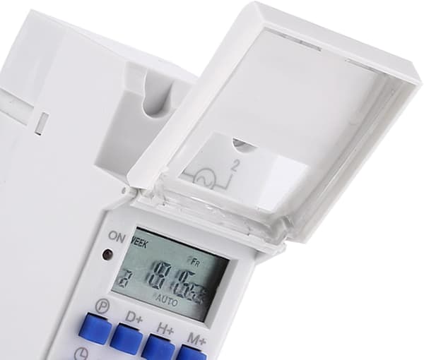 Programmerbar klocka, timer för elpanel, programmerbar LCD digital timer, daglig/veckovis tidsbrytare på DIN-skena (AC220V)