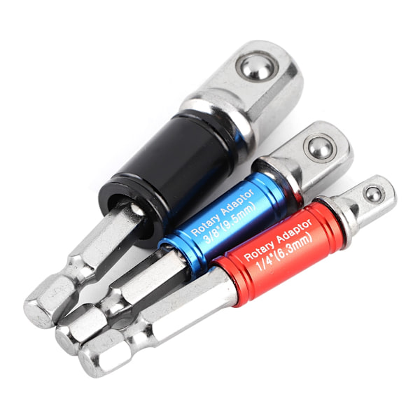 3 st/set sexkantsborrhylsa Adapter Drive Elektrisk slagskruvdragare 1/4in 3/8in 1/2in Typ C
